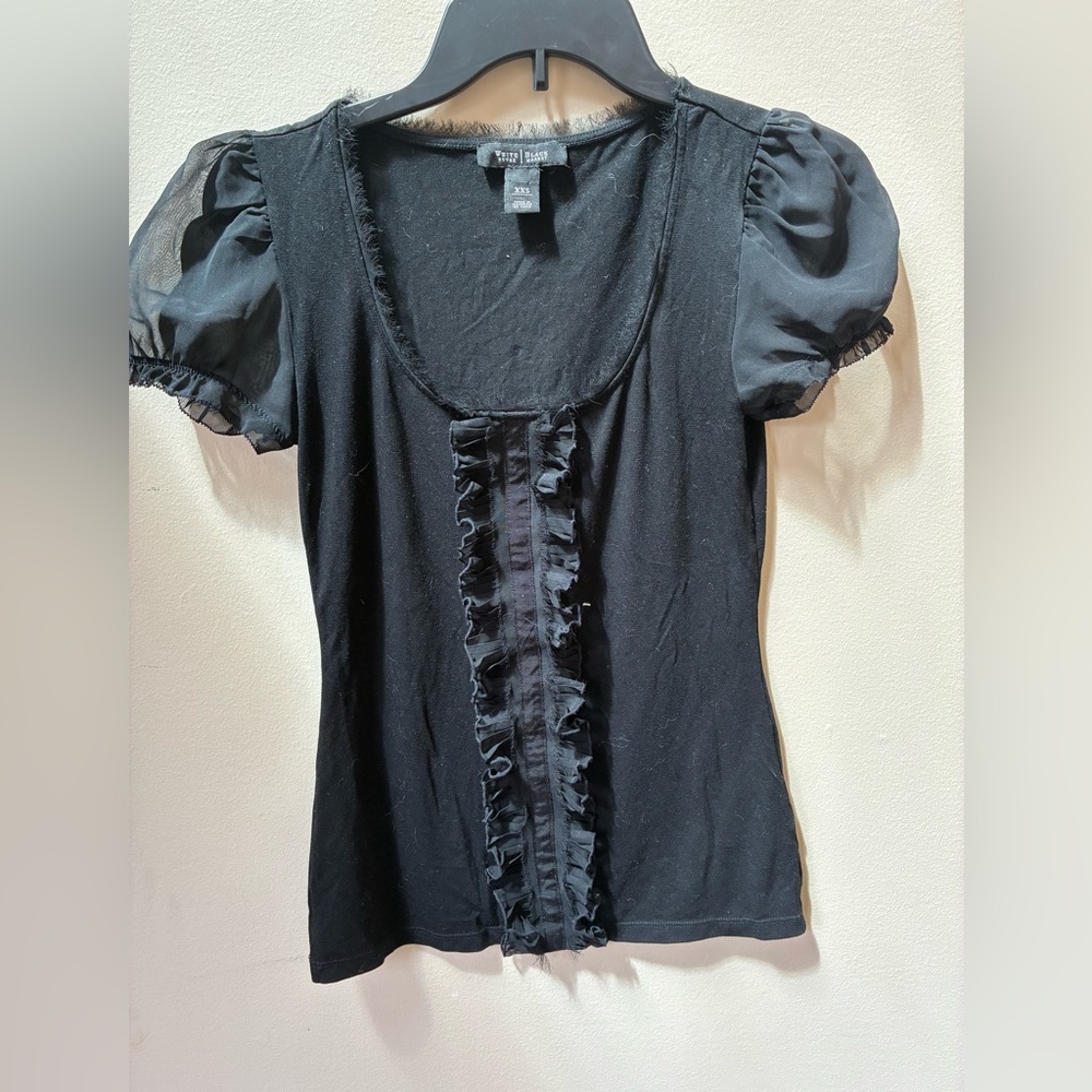 Black Ruffled Top